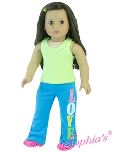 Sophia's 2 piezas Juego de pistas bordadas "LOVE" para American Girl y otras muñecas de 18" - Imagen 1 de 2