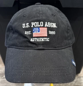 Faded U.S. Polo ASSN. Mens Hat Adjustable 1890 AUTHENTIC Black - Picture 1 of 7