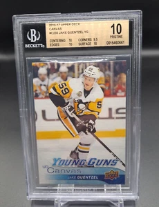 2016-17 Upper Deck UD Canvas Young Guns Jake Guentzel BGS 10 PRISTINE Rookie RC - Picture 1 of 2