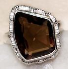 6Ct Natural Smoky Topaz 925 Solid Sterling Silver Ring Jewelry Sz 9 K17 2