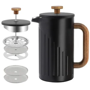 34oz French Press Coffee Maker,Thermo Coffee Press with Real Wood Handle & Pl... - Picture 1 of 8