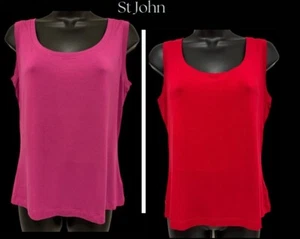 Camisetas sin mangas St. John para mujer cuello redondo sin mangas rojo y ciruela M EE. UU. - Imagen 1 de 16