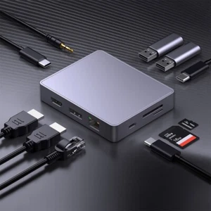 Type C Docking Station to HDTV Output Gigabit Ethernet Port TF Card Reader Slot - Afbeelding 1 van 8
