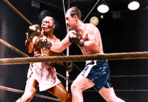 ROCKY MARCIANO KNOCKS OUT JERSEY JOE WALCOTT FÜR TITEL Foto Magnet @ 3"x5" - Bild 1 von 1