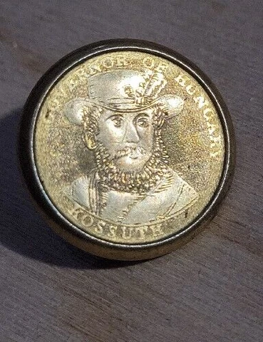 RARE 1851 POLITICAL BUTTON "KOSSUTH - GOVERNOR OF HUNGARY" #UU127, RARE Cover