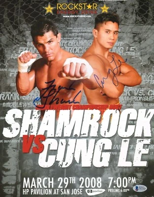 Cung Le & Frank Shamrock Signed UFC 11x14 Photo BAS COA StrikeForce Fight Poster - Image 1 of 4