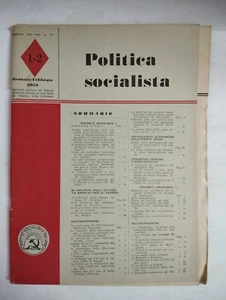 1958 01/02 POLITICA SOCIALISTA GENNAIO/FEBBRAIO 1958 PSI GIOVANNINI BRODOLINI - Picture 1 of 1
