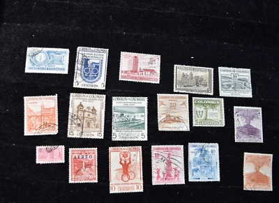 COLOMBIA    17 STAMP LOT 1945-1954    USED - Image 1 of 4