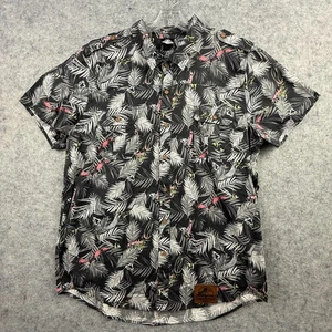 Jurassic World Park Shirt Mens 2XL All Over Dinosaur Print Palm Fronds Pockets - Picture 1 of 12