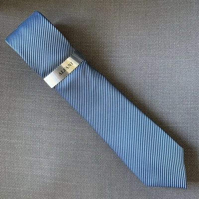 Alfani Men's Slim Neck Tie Neal Stripe Blue 2.75" inch Blade - Image 1 of 3