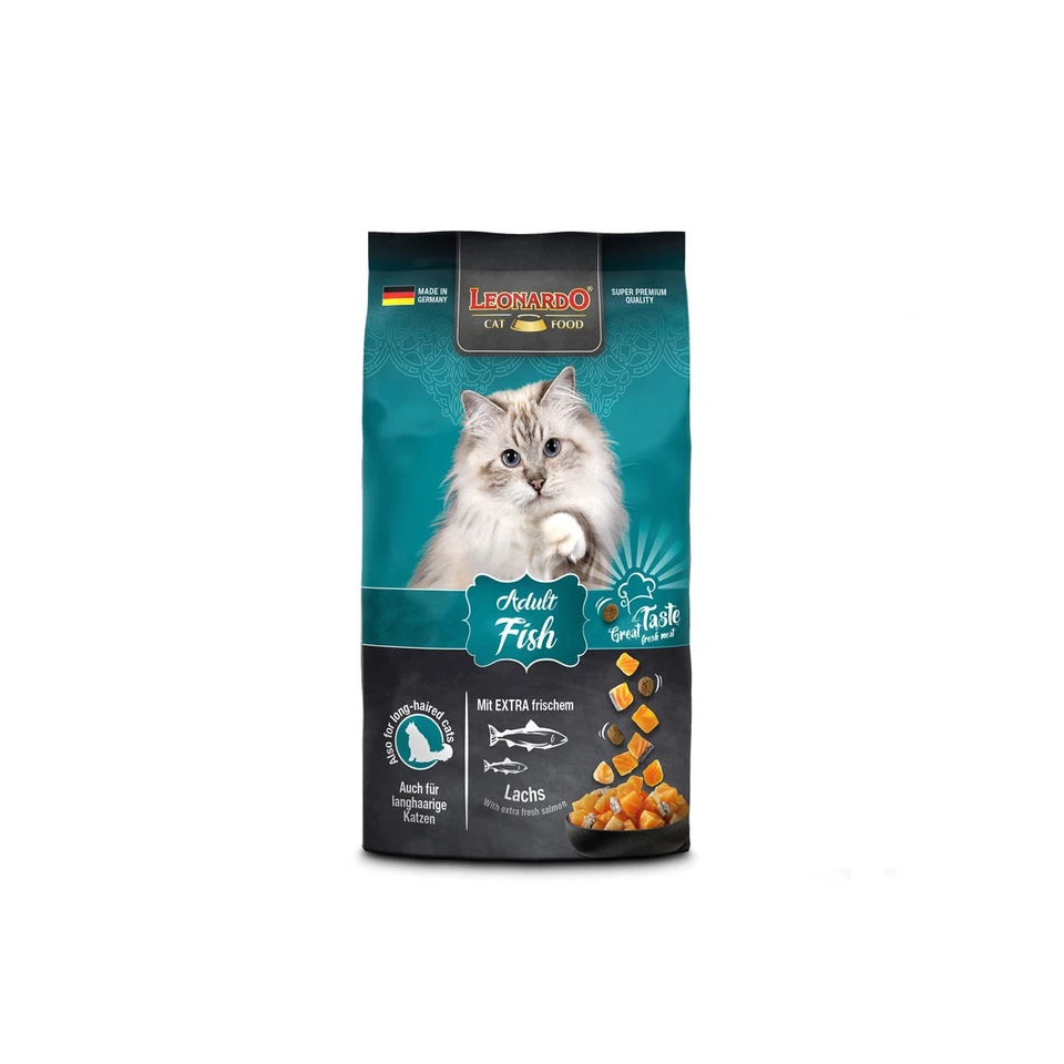 300 g Leonardo Adult Fish | Trockenfutter für Katzen mit Fisch | Lachs - Bild 1 von 1