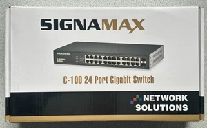 NEW Signamax SC10040 C-100 24 Port Gigabit Network Switch With 2 SFP Ports - Picture 1 of 4