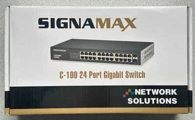 NEW Signamax SC10040 C-100 24 Port Gigabit Network Switch With 2 SFP Ports - Image 1 of 4