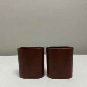 Vintage Backgammon Dice Shakers Cups Brown Faux Leather Replacement Game Piece - Picture 1 of 9
