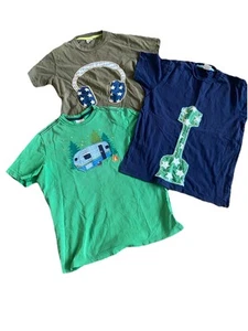 Lot of 3 Mini Boden Boys Size 11-12 Y Hanna Andersson 160 Shortsleeve Shirts - Picture 1 of 7