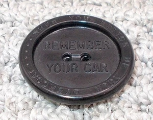Vintage Button Remember Your Car Gear Lube 1937 Advertising BBB Book Piece 1 1/4 - Picture 1 of 12