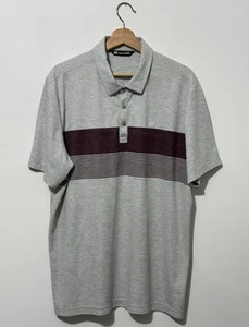 Travis Mathew Herren Poloshirt XL Pima Baumwollmischung Grau Burgund Kurzarm - Bild 1 von 7