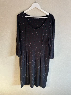 Laura Ashley Black Jersey Dress With Red Star Print Size 18 - Image 1 of 4