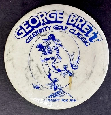 Mid 1980's George Brett Golf Classic Kansas City Royals Button ALS Benefit 3" - Image 1 of 2