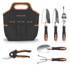 Neu Gartengeräte, ENGiNDOT 7-tlg Edelstahl Schwerlast Gartenwerkzeug Set - Bild 1 von 5