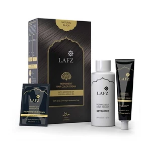 Lafz Halal Permanent Hair Color | No Ammonia Natural Black 130ml Free Shipping - Picture 1 of 8