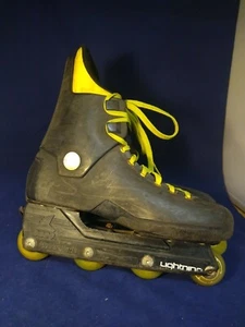 Rollerblade Lightning Inline Skates Men’s Size 8.5 Black/Neon Yellow Vintage 90s - Picture 1 of 4