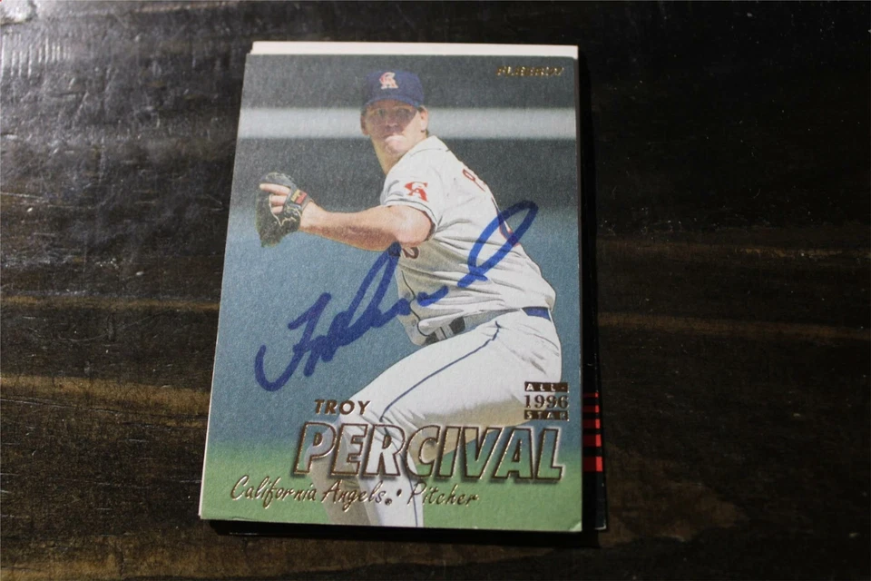 TARJETA AUTOGRAFIADA TROY PERCIVAL CALIFORNIA ANGELS Foto 1 de 1