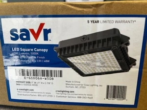 LED Square Canopy 6700 Lumens 5000K 120-277V Bronze Finish - Picture 1 of 2