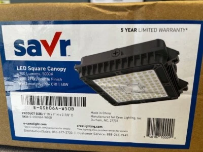LED Square Canopy 6700 Lumens 5000K 120-277V Bronze Finish - Image 1 of 2
