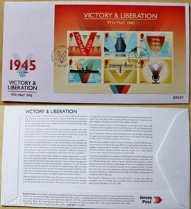 Jersey Stamps "Victory & Liberation - 70th" First Day Cover 6 Value S/S 2015 - Picture 1 of 3