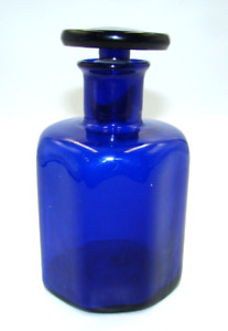 Vintage Cobalt Blue Glass Apothecary Bottle