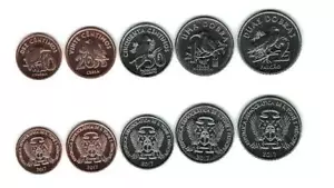 Sao Tome & Principe 2017 set of five coins (0.1-0.2-0.5-1-2) UNC - Picture 1 of 2