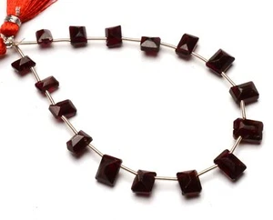 Natural Garnet Gem Multiple Size Rectangular Jewelry Making Beads 7" Strand - Picture 1 of 12