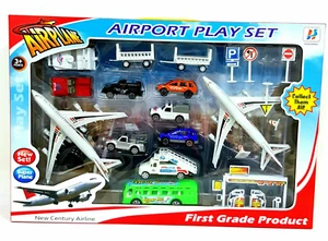 Airport Play Set Airplane Cars Vehicle & Accessories New Century Airline Toy 3+ - Picture 1 of 1