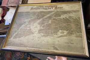 Orig 1912 Jacob Rupert KNICKERBOCKER BEER Advertising NEW YORK Litho. Map POSTER - Picture 1 of 20