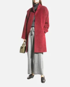 698 NEW EILEEN FISHER Stand Collar Coat,M,Baby Alpaca,Sheared,Jacket,PERU,NWT - Picture 1 of 4
