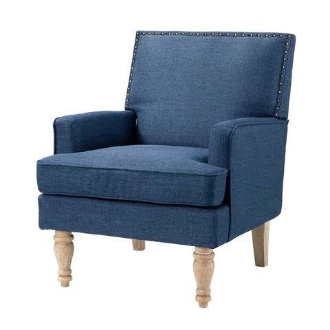Karat Home Asiab Accent Chair - Navy  MSRP $599.00 Cover
