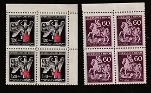 BOHEMIA AND MORAVIA, 1943, MI. 113 , 132, BLOCKS, MNG - Picture 1 of 3