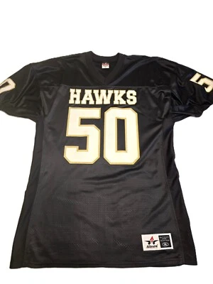 老式Alleson运动橄榄球球衣成人XL黑色、白色和金色老鹰队 — 第 1/4 张图片