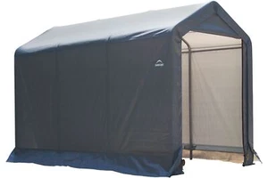 ShelterLogic Shed-in-a-Box 6 ft. x 10 ft. x 6 ft. 6 in. Gray - Picture 1 of 12