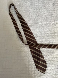 Brooks Brothers 346 Seidenkrawatte braun, gelb und blau - Bild 1 von 2