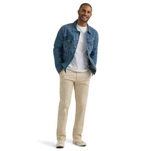 Lee Flat Front Chino with Motion Flex Bund Hose Herren 42X30 Beige Slim Fit - Bild 1 von 5