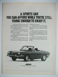 1972 FIAT 850 SPIDER USA MAGAZINE FULLPAGE ADVERTISEMENT - Picture 1 of 1