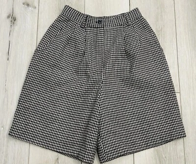 Винтажный Savannah шерсти смесь гончая высокая талия шорты со складками женщин SZ P6 - Изображение 1 из 4