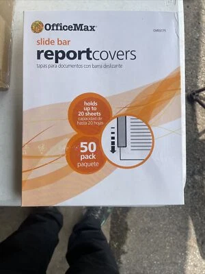 Office Max Slide Bar Report Covers-Total Of 200(50 Per Pack X 4 Packs) - Image 1 of 2