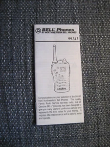 Bell Phones Two Way Walkie Talkie 14 Channel FRS User Manual - Picture 1 of 2