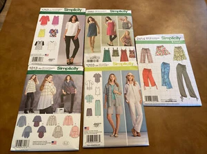Lot of 5 Simplicity Patterns Uncut Women’s Clothing Sizes 12-22 In K Designs - Picture 1 of 6