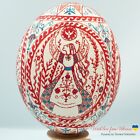 Real Ukrainian Pysanka OSTRICH egg shell Handmade painting Circle of Life