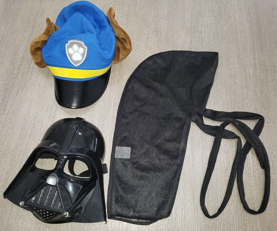 BLACK STAR WARS MASK BOYS PAW PATROL HAT W/EARS HALLOWEEN PRETEND PLAY 3 PC LOT - Image 1 of 1