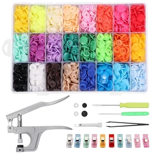 Snaps and Snap Pliers Set, 408 Sets T5 Plastic Snap Buttons 24 Colors, Snap F... - Picture 1 of 8